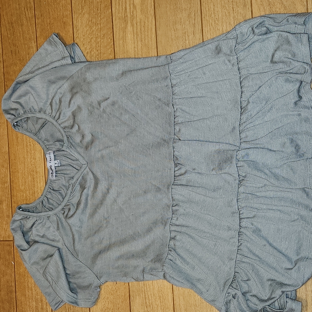 Womens green ruffled top